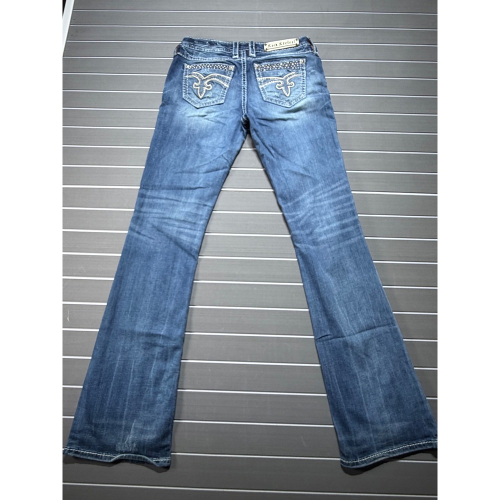 Rock Revival Karisse MB200 Mid Rise Bootcut Jeans Blue Embellished Size 29 - Picture 7 of 11